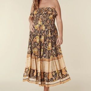 Spell Hibiscus Lane Strapless Midi Dress